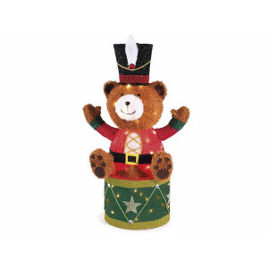 Figurina Ursulet metal multicolor cu leduri 56x26x90 cm