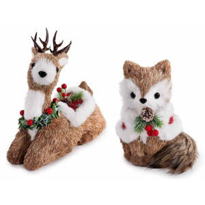 Set 2 figurine Vulpita, Ren Craciun cm 24,5 x 11 x 25 H