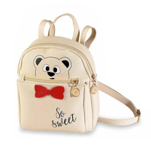 Rucsac piele ecologica multicolora Ursulet cm 15 x 7 x 17,5 H