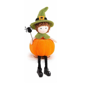 Figurina Halloween Dovleac textil multicolor II Ø 6 cm x 16 H 