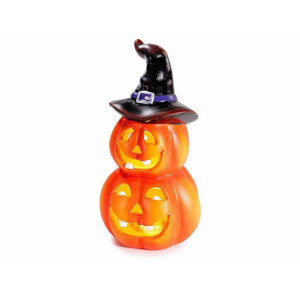 Dovleac Halloween teracota multicolora cu led Ø 8,5 cm x 16,5 H