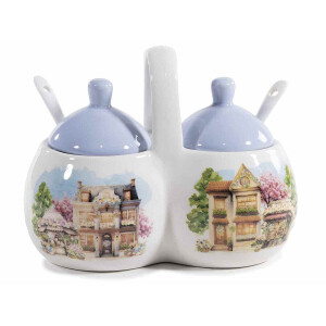 Zaharnita dubla ceramica multicolora cm 16,5 x 9,5 x 12,5 H