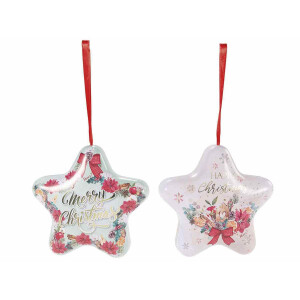 Set 2 ornamente brad Craciun metal multicolor 12.5x4.5x12 cm