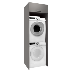 Dulap deasupra masinii de spalat si uscator DTD laminat gri grafit Jergi 67,5x67x210 cm