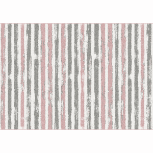 Covor textil roz gri alb Karan 133x190 cm
