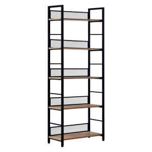 Raft metal negru DTD stejar Keler 60x28x154 cm
