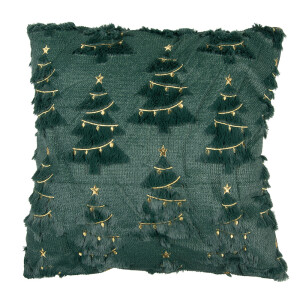 Perna Craciun Braduti poliester verde auriu 45x45x4 cm
