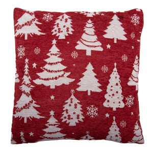 Perna Craciun poliester alb rosu 44x44x4 cm