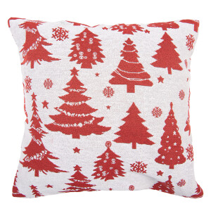 Perna Craciun Braduti poliester bej rosu 44x44x4 cm