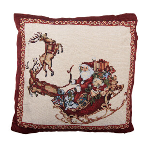 Perna Mos Craciun poliester multicolor GT 45x45x4 cm