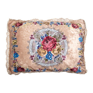 Perna decorativa textil multicolor Flowers 70x50x6 cm