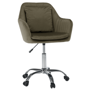 Scaun de birou catifea taupe crom Klian 59x61x87/101 cm