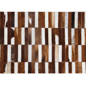 Covor de lux din piele maro alb patchwork 120x180 cm