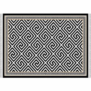 Covor textil negru alb Motive 160x230 cm