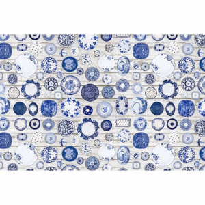Covor textil albastru crem Parlin 80x200 cm