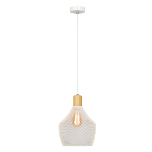 Lustra metal alb lemn natur Kolen 24.5x24.5x133.5 cm