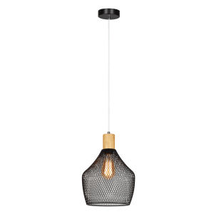 Lustra metal negru lemn natur Kolen 24.5x24.5x133.5 cm