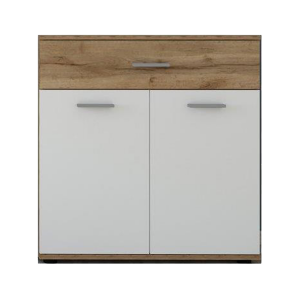 Comoda PAL stejar Wotan alb Iria 80x35x84 cm 