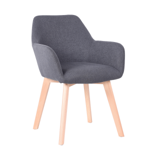 Fotoliu de design textil gri inchis lemn fag Clorin 56x60x82 cm