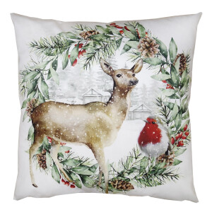 Fata perna Craciun textil multicolor Deer 45x45 cm