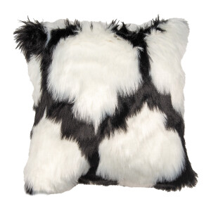 Fata perna decorativa blana alba neagra 45x45 cm