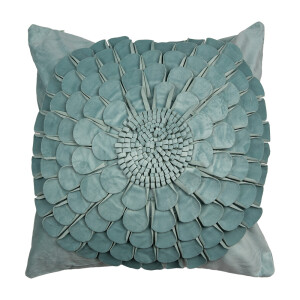 Fata perna decorativa textil verde Flower 45x45 cm