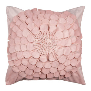 Fata perna decorativa textil roz Flower 45x45 cm
