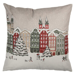 Fata perna textil multicolor Orasel Craciun 45x45 cm