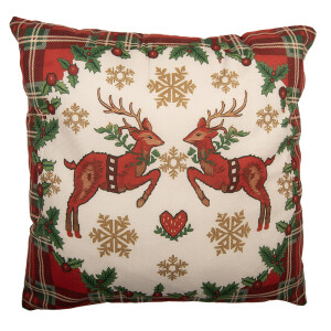 Fata perna Craciun Reni poliester multicolor 45x45 cm