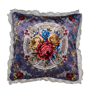 Fata perna decorativa textil multicolor Flowers 55x55 cm