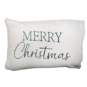 Fata perna Mery Christmas textil alb verde 35x50 cm