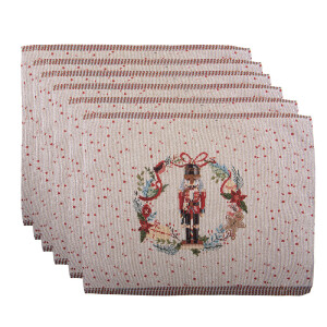 Set 6 suporturi farfurii Craciun poliester multicolor (6) 33x45 cm