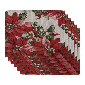 Set 6 suporturi farfurii Craciun Craciunite poliester multicolor II (6) 33x45 cm