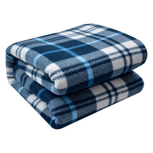 Patura textil alb albastru 180x200 cm