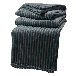 Patura textil gri inchis 180x200 cm