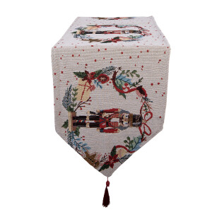 Traversa masa Craciun Spargatorul de Nuci poliester multicolor 33x180 cm