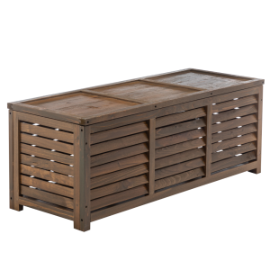 Lada depozitare pentru gradina, lemn maro, Ladam 121x44,5x45 cm