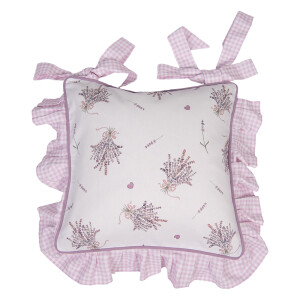 Set 2 fete perne scaune bumbac alb mov Lavanda 40x40 cm