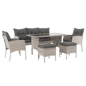 Set mobilier gradina ratan sintetic Lalen 161x55x77/86 cm