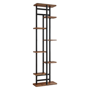 Suport flori negru lemn rustic Ledor 36x23x120 cm