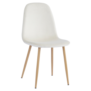Scaun catifea bej metal Lega 45x56x85 cm