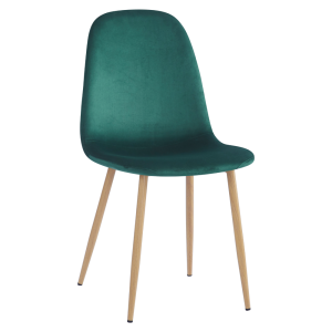 Scaun catifea verde metal Lega 45x56x85 cm