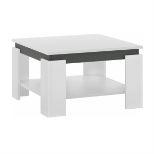 Masuta de cafea HDF alb grafit Lejsy 68x68x41 cm