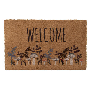 Covoras intrare casa fibre cocos multicolore Welcome 75x45x1 cm