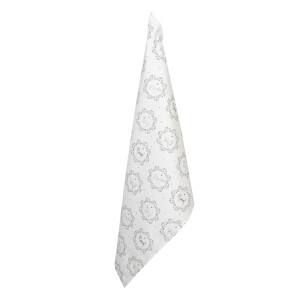 Prosop bucatarie bumbac alb gri Catelus 50x70 cm
