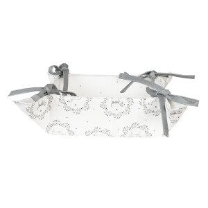 Cos paine bumbac alb gri Catelus 35x35x8 cm