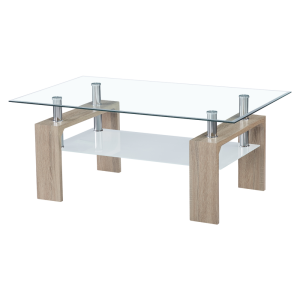 Masuta MDF stejar sonoma sticla Libor 100x60x42 cm