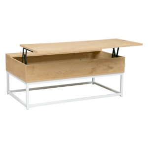 Masuta DTD stejar metal alb Livina 100x55x40 cm
