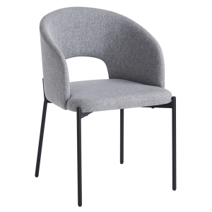 Scaun dining textil gri metal negru Lonka 51x57x77 cm