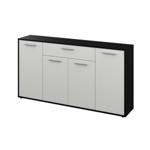 Comoda HDF negru alb Lunia 163x33x86 cm